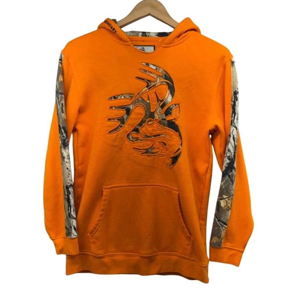 Legendary Whitetails mens orange camouflage hoodie